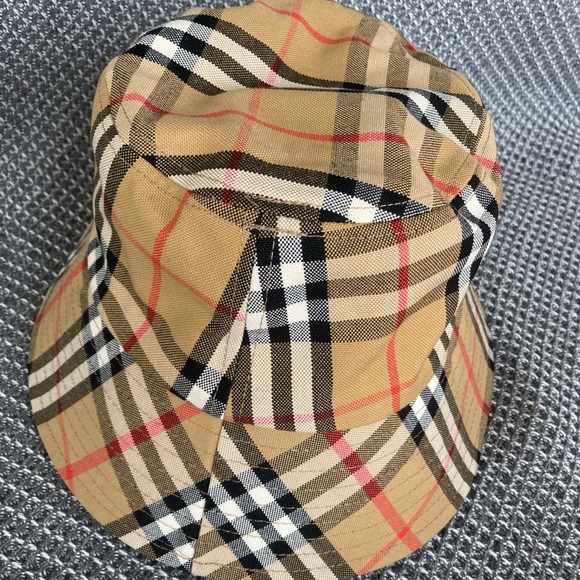 Burberry Tan and Black Checkered Bucket Hat - Picture 2 of 4